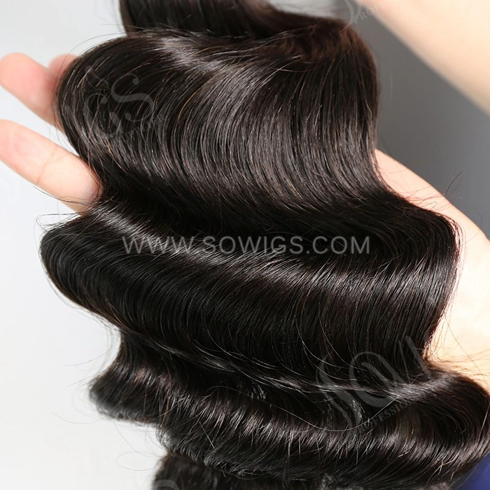 3 Bundles Loose Wave 100% Unprocessed Virgin Human Hair Extensions Double Weft Sowigs Hair Natural Color