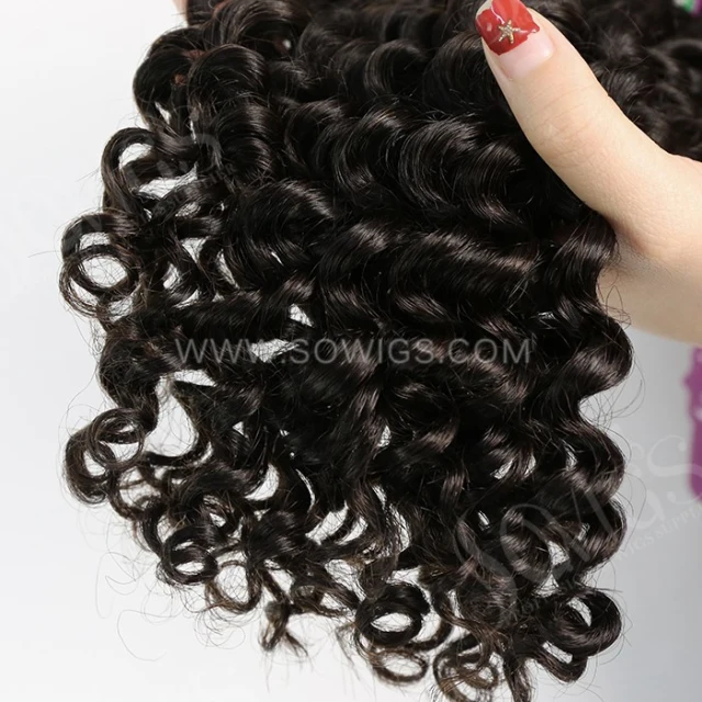 1 Pack Deep Curly Hair Bundles (100g) or Clip in (120g) 100% unprocessed Virgin Human Hair Extension