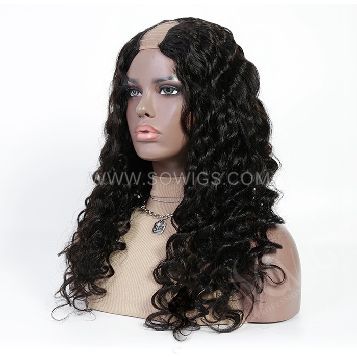 Loose Wave U Part Wigs V Part Wigs 130% & 300% Density 100% Unprocessed Virgin Human Hair Natural Color