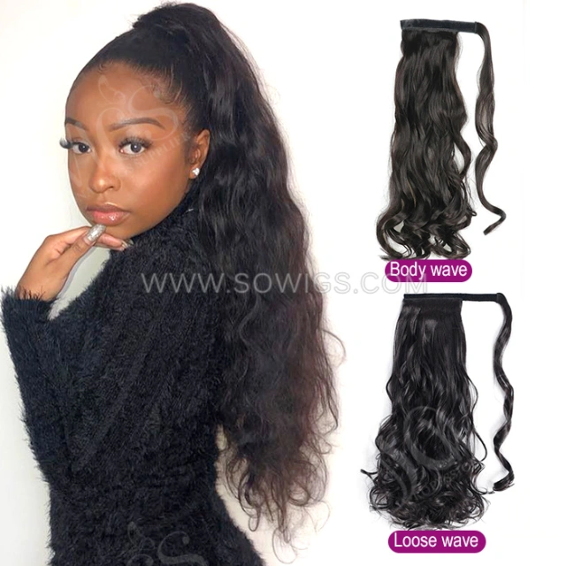 Wrap Around Wrap in Ponytail Clip Ins Human Hair