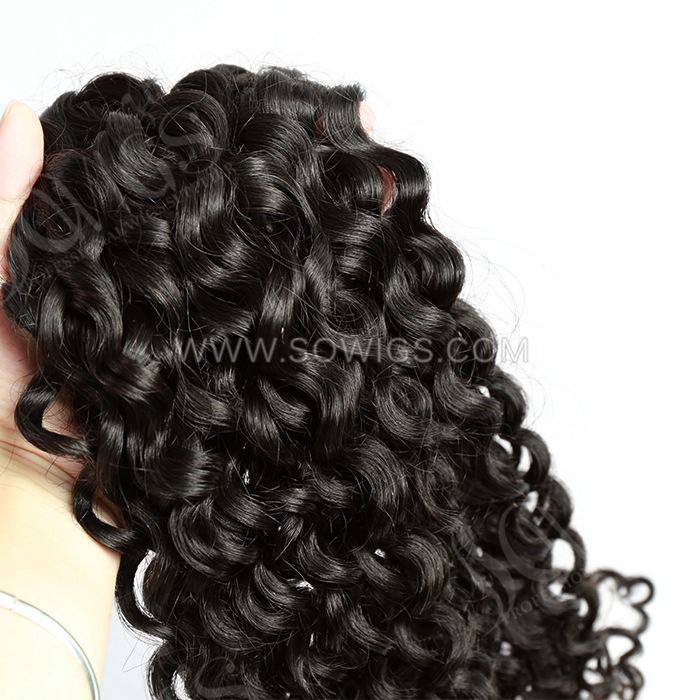 4*4 Lace Closure Italian Curly Hairline Pre plucked Knots Lightly Bleached 100% Unprocessed Human Hair