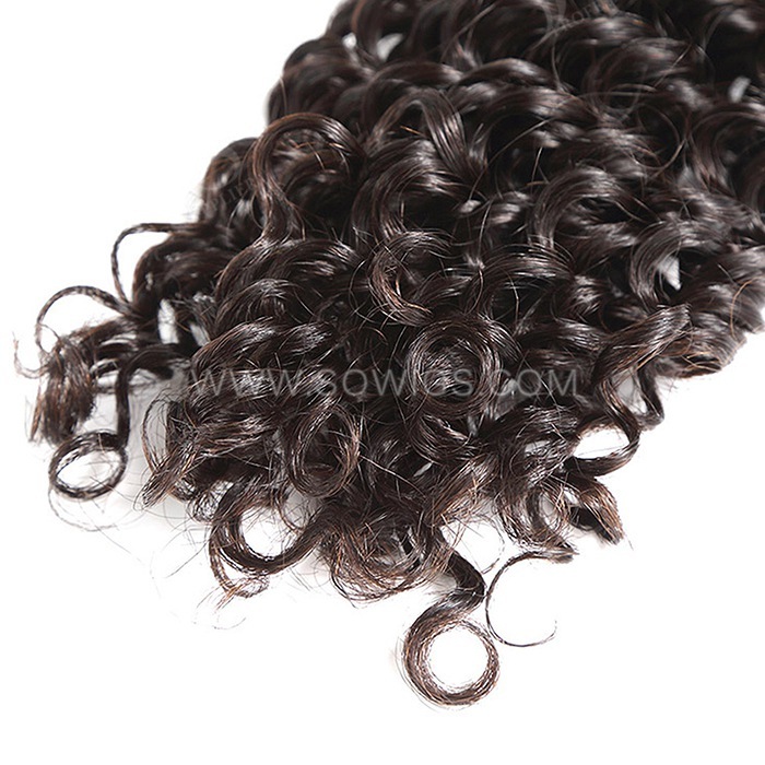 4*4 Lace Closure Deep Curly Hairline Pre plucked Knots Lightly Bleached 100% Unprocessed Human Hair