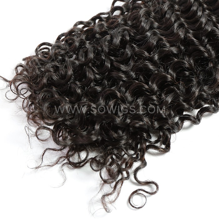 4*4 Lace Closure Italian Curly Hairline Pre plucked Knots Lightly Bleached 100% Unprocessed Human Hair