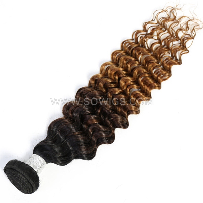 1 Bundle T1B/4-30 Ombre Color Deep Wave 100% Unprocessed Virgin Human Hair Extensions Double Weft Sowigs Hair