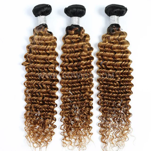 1 Bundle T1B/30 Ombre Color 100% Unprocessed Virgin Human Hair Extensions Double Weft Sowigs Hair