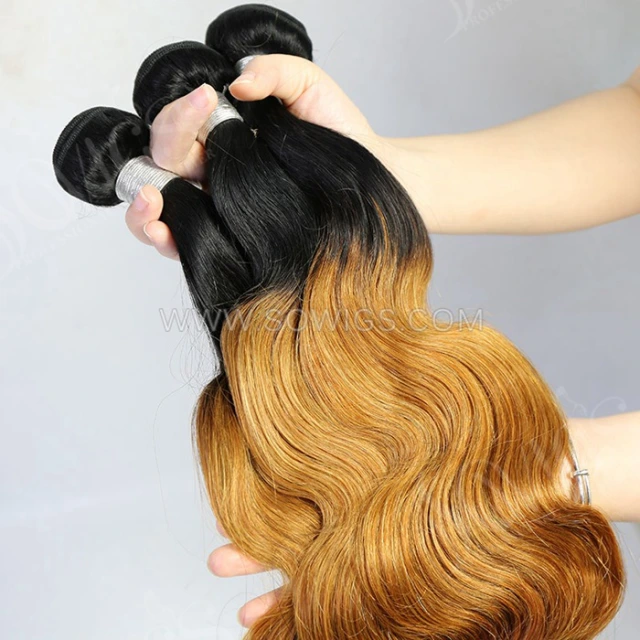 1 Bundle T1B/30 Ombre Color 100% Unprocessed Virgin Human Hair Extensions Double Weft Sowigs Hair