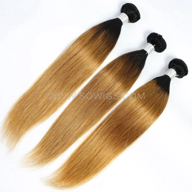 1 Bundle T1B/30 Ombre Color 100% Unprocessed Virgin Human Hair Extensions Double Weft Sowigs Hair