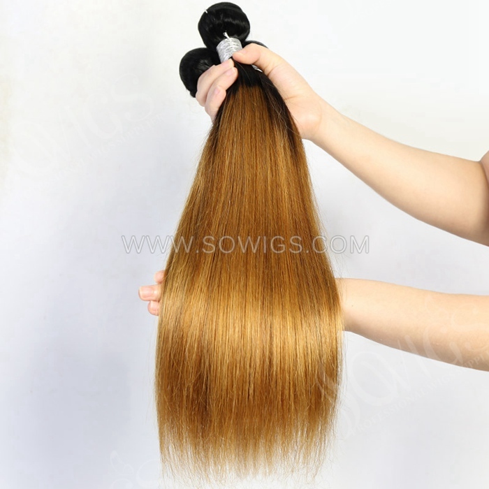 1 Bundle T1B/30 Ombre Color 100% Unprocessed Virgin Human Hair Extensions Double Weft Sowigs Hair
