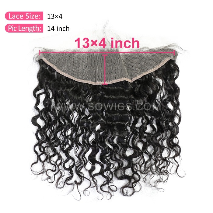 13*4 Lace Frontal Ear To Ear Natural Wave Hairline Pre plucked Knots Lightly Bleached 100% Unprocessed Human Hair