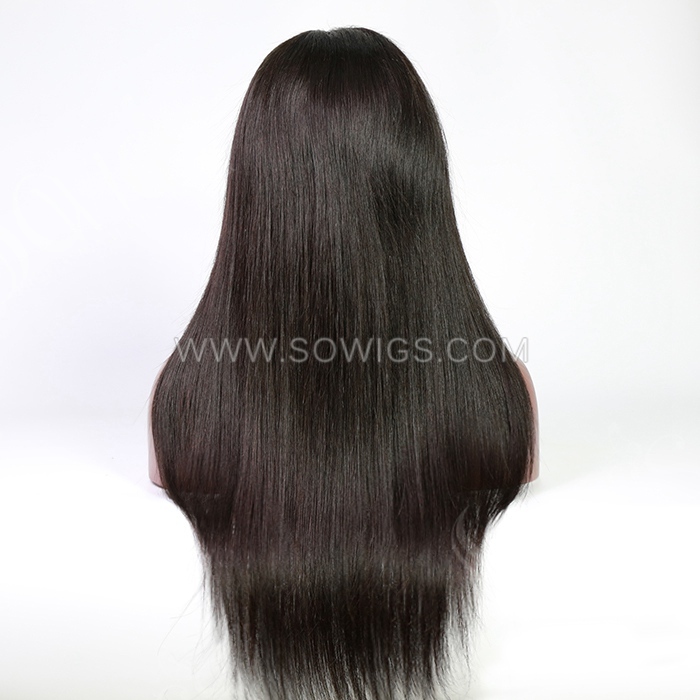 HD Full Lace Wigs 130% Density Pre Plucked Virgin Human Hair Natural Color