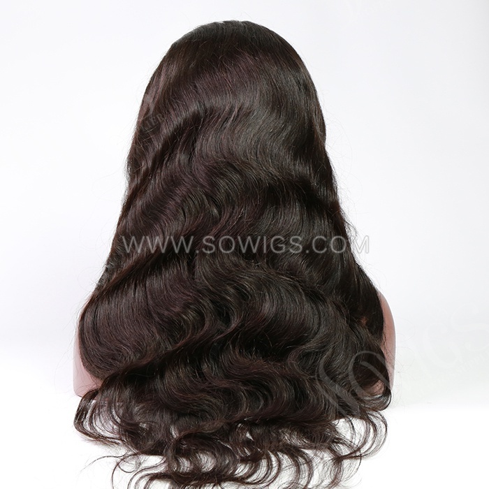 HD Full Lace Wigs 130% Density Pre Plucked Virgin Human Hair Natural Color