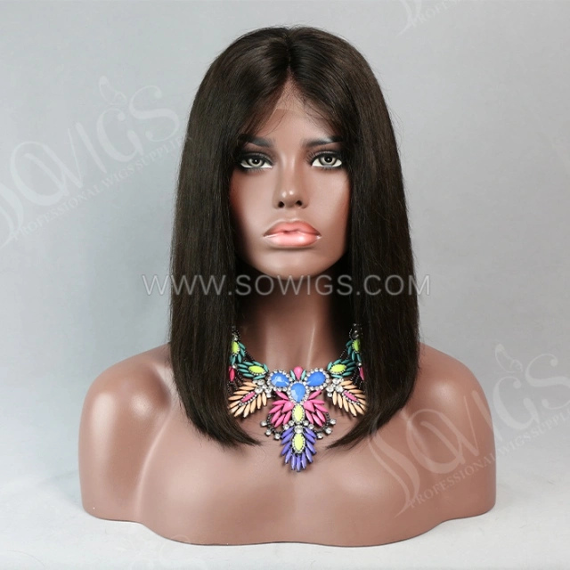 Straight Hair Bob Wigs 13*4 Lace Front Wigs 150% Density Virgin Human Hair Natural Color Natural Hairline