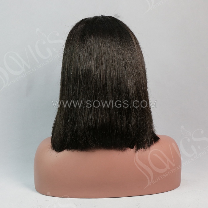 Straight Hair Bob Wigs 13*4 Lace Front Wigs 150% Density Virgin Human Hair Natural Color Natural Hairline