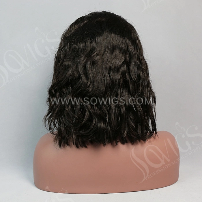 Natural Wave Bob Wigs 13*4 Lace Front Wigs 130% Density Virgin Human Hair Natural Color Natural Hairline