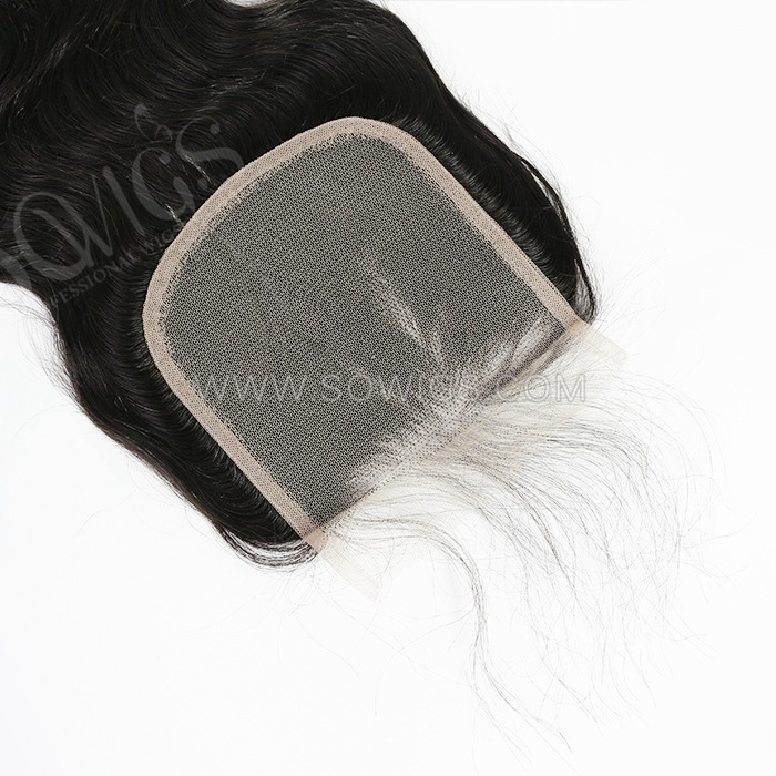 5*5 Lace Closure Body Wave Hairline Pre plucked Knots Lightly Bleached 100% Unprocessed Human Hair