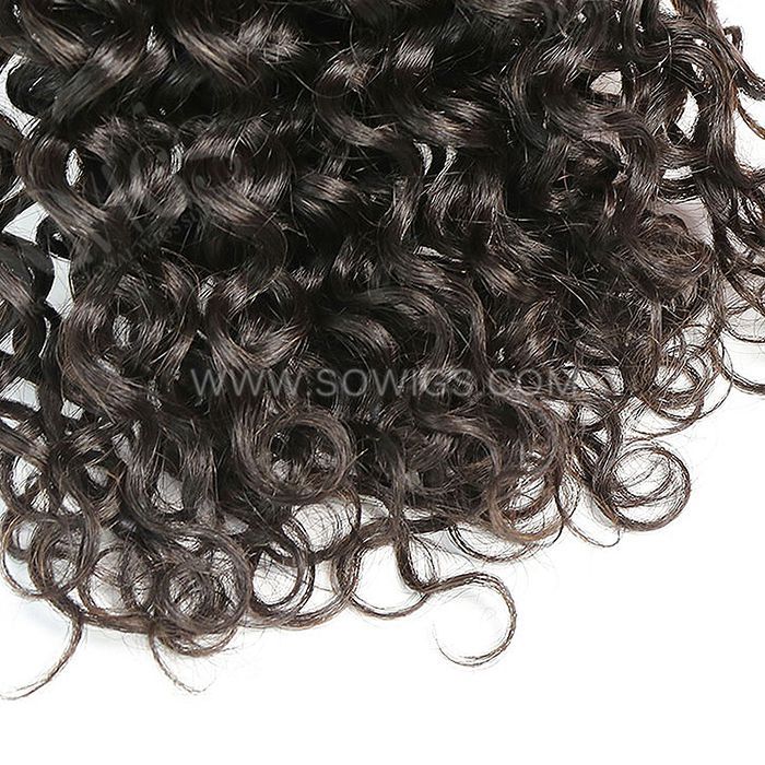 5*5 Lace Closure Italian Curly Hairline Pre plucked Knots Lightly Bleached 100% Unprocessed Human Hair