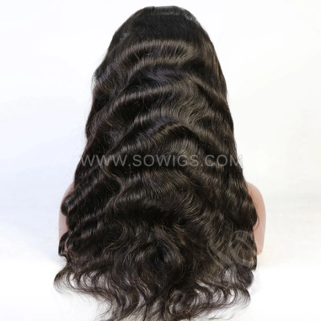 HD 13*6 Lace Frontal Wigs 180% Density Pre Plucked Virgin Human Hair Natural Color