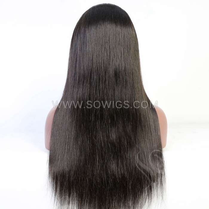 HD 13*6 Lace Frontal Wigs 180% Density Pre Plucked Virgin Human Hair Natural Color