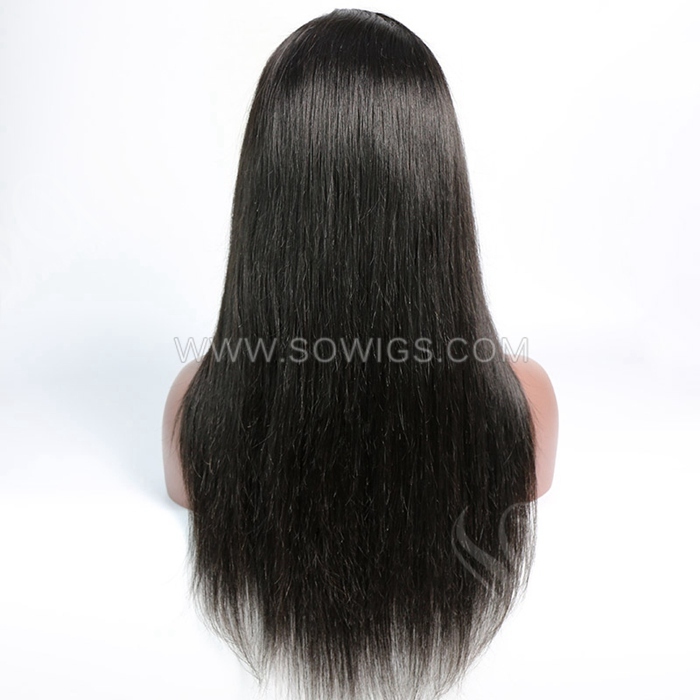 HD 4*4 Lace Closure Wigs 180% Density Pre Plucked Virgin Human Hair Natural Color