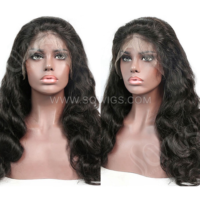 13*6 Lace Front Wigs 130% Density Lace Wigs Virgin Human Hair Natural Color Natural Hairline