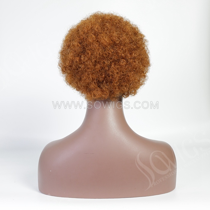 6inch #30 Color Curly Bob Wigs 13*1 Lace Front Wigs 130% Density Virgin Human Hair Natural Hairline