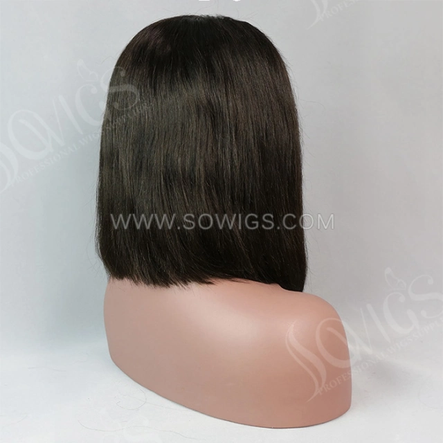 Straight Hair Bob Wigs 13*4 Lace Front Wigs 300% Density Virgin Human Hair Natural Color Natural Hairline