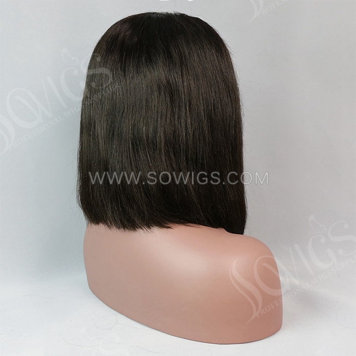 Straight Hair Bob Wigs 13*4 Lace Front Wigs 300% Density Virgin Human Hair Natural Color Natural Hairline