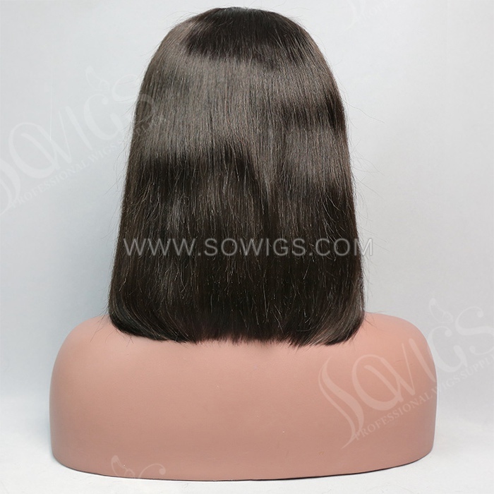 Straight Hair Bob Wigs 13*4 Lace Front Wigs 300% Density Virgin Human Hair Natural Color Natural Hairline