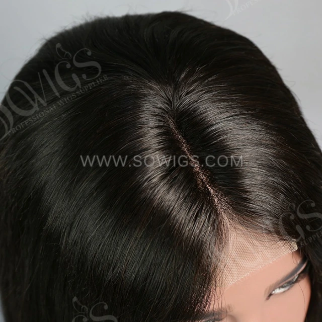 Straight Hair Bob Wigs 13*4 Lace Front Wigs 300% Density Virgin Human Hair Natural Color Natural Hairline