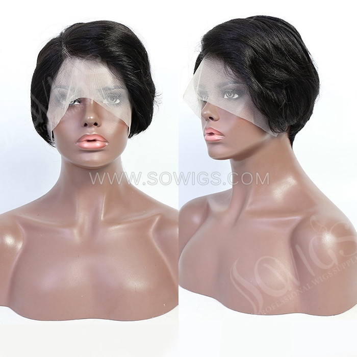 Side Part Straight Hair Bob Wigs 13*1 Lace Front Wigs 130% Density Virgin Human Hair Natural Color Natural Hairline