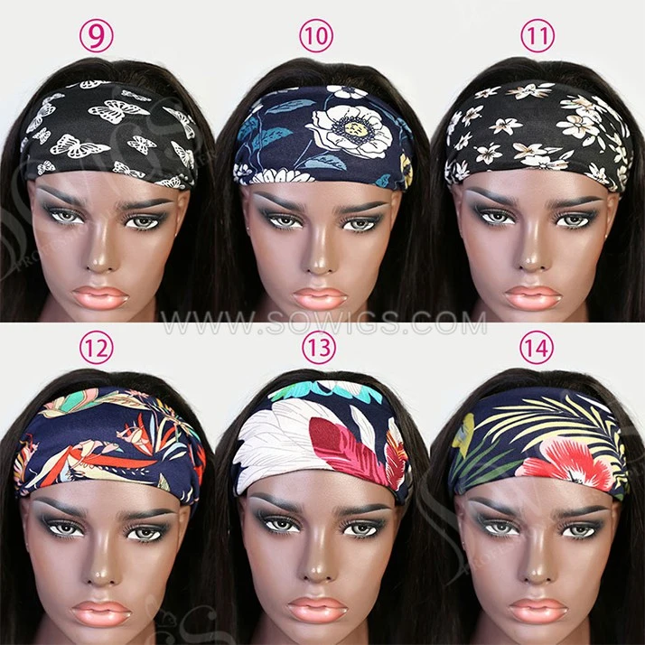 (All texture)Headband Wigs Half Wigs Virgin Human Hair Natural Color (1 free headband will be send)