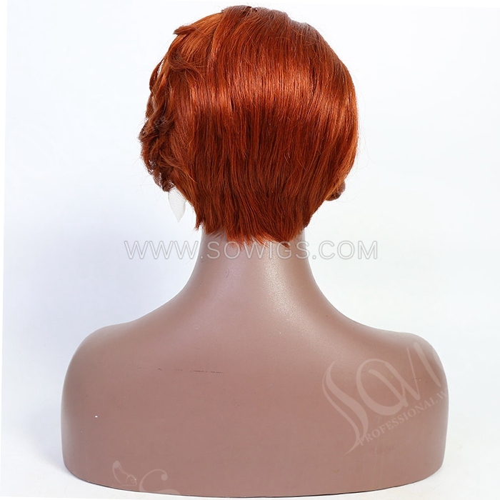 Ginger Color #350 Straight Hair Bob Wigs 13*1 Lace Front Wigs 130% Density Virgin Human Hair Natural Hairline
