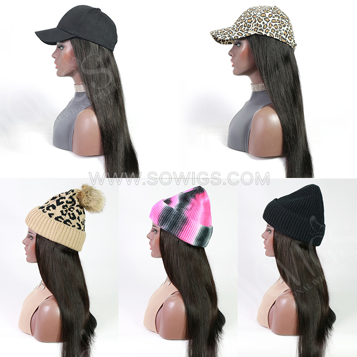 Wear To Go Hair Band With 2 Hat 100% Virgin Human Hair Natural Color