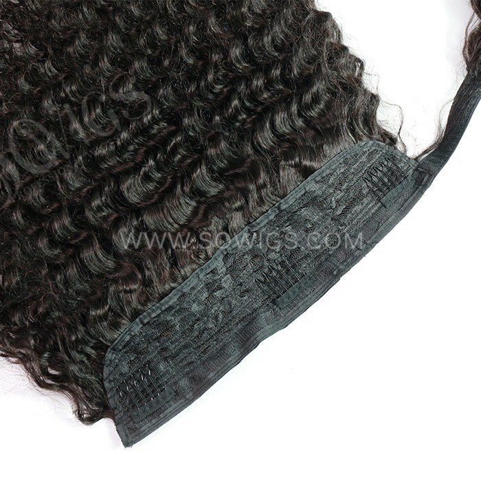 29x7cm Innovate Ponytail Wrap Around with 3 Clip Ins 100% Unprocessed Virgin Human Hair Natural Color