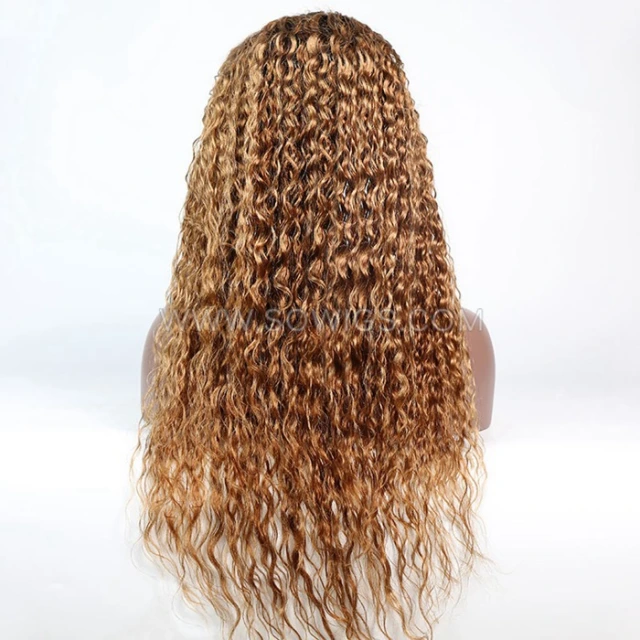 T1B/30 Color 180% Density 13*4 Lace Frontal Wigs Loose Deep Virgin Human Hair