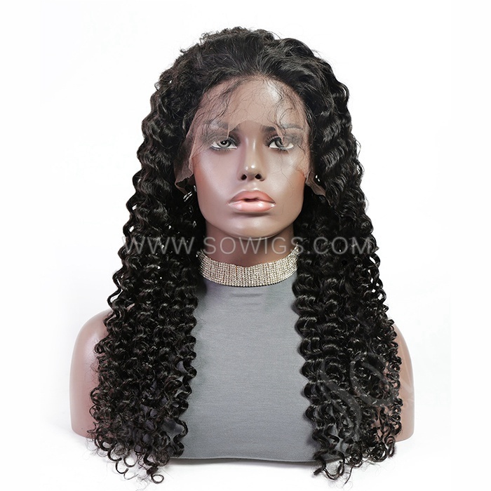 Italian Curly 13*4 Lace Front Wigs 180% Density Lace Wigs Virgin Human Hair Natural Color Natural Hairline