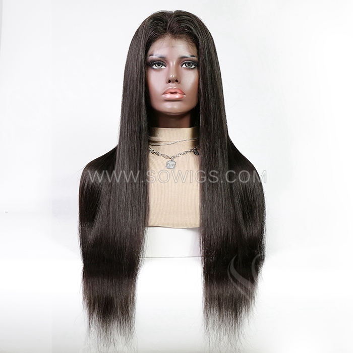 Straight Hair 13*4 Lace Front Wigs 300% Density Lace Wigs Virgin Human Hair Natural Color Natural Hairline