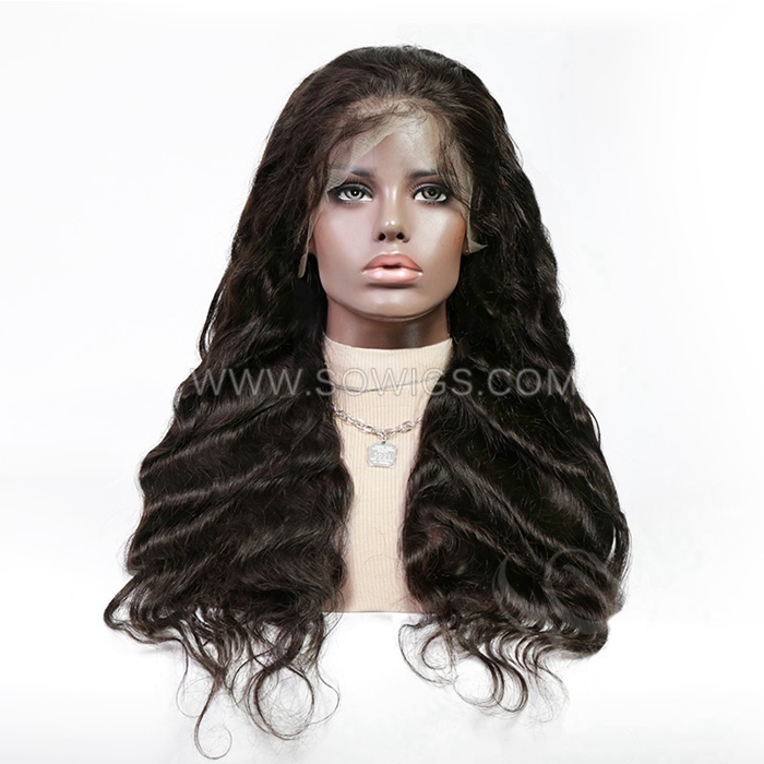 Body Wave 13*4 Lace Front Wigs 300% Density Lace Wigs Virgin Human Hair Natural Color Natural Hairline