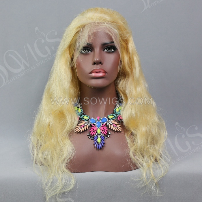 613# Blonde Color Body Wave 13*4 Lace Front Wigs 130% Density Lace Wigs Virgin Human Hair Natural Hairline