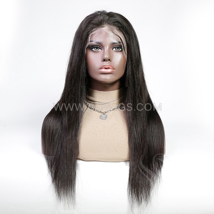 Straight Hair 13*4 Lace Front Wigs 180% Density Lace Wigs Virgin Human Hair Natural Color Natural Hairline