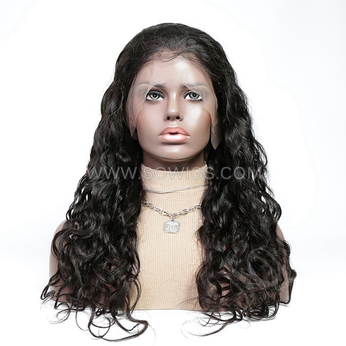 Natural Wave 13*4 Lace Front Wigs 180% Density Lace Wigs Virgin Human Hair Natural Color Natural Hairline