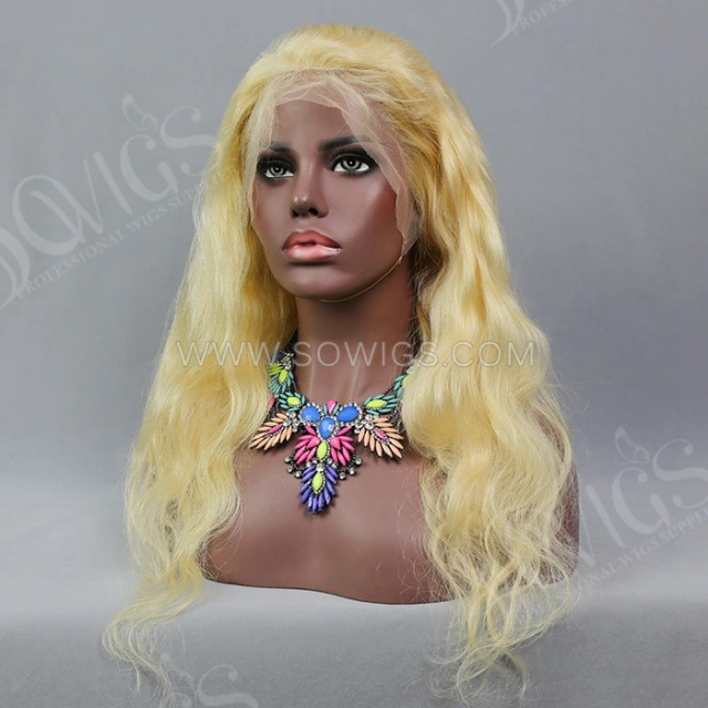 613# Blonde Color Body Wave 13*4 Lace Front Wigs 130% Density Lace Wigs Virgin Human Hair Natural Hairline