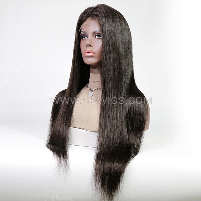 Straight Hair 13*4 Lace Front Wigs 300% Density Lace Wigs Virgin Human Hair Natural Color Natural Hairline
