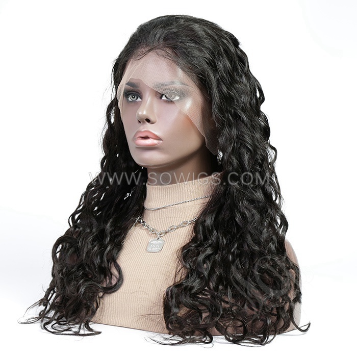 Natural Wave 13*4 Lace Front Wigs 180% Density Lace Wigs Virgin Human Hair Natural Color Natural Hairline
