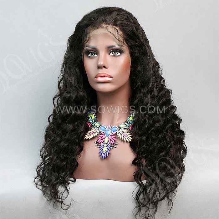 Loose Wave 13*4 Lace Front Wigs 300% Density Lace Wigs Virgin Human Hair Natural Color Natural Hairline