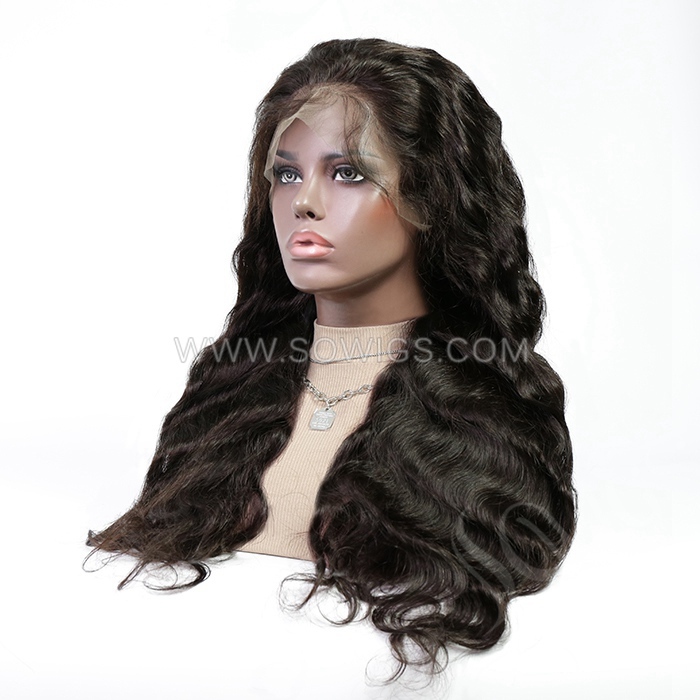 Body Wave 13*4 Lace Front Wigs 300% Density Lace Wigs Virgin Human Hair Natural Color Natural Hairline