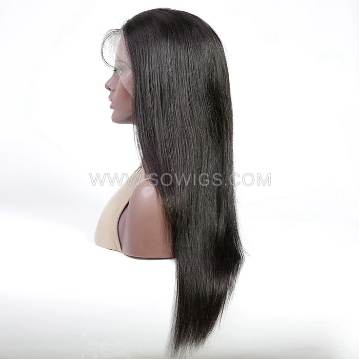 Straight Hair 13*4 Lace Front Wigs 180% Density Lace Wigs Virgin Human Hair Natural Color Natural Hairline