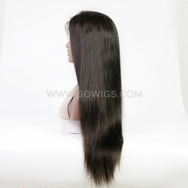 Straight Hair 13*4 Lace Front Wigs 300% Density Lace Wigs Virgin Human Hair Natural Color Natural Hairline