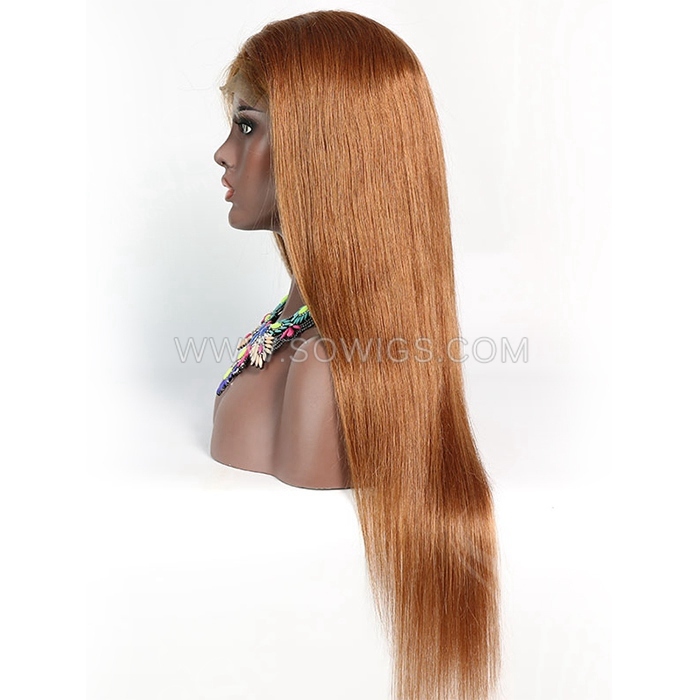 30# Color 130% Density 13*4 Lace Frontal Wigs Straight Hair Virgin Human Hair