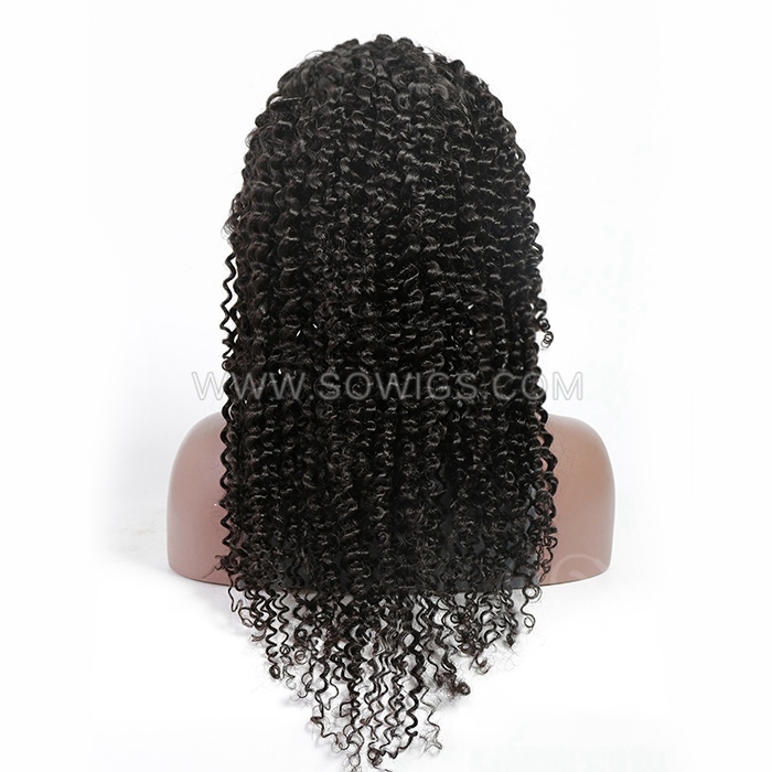 Deep Curly 13*4 Lace Front Wigs 180% Density Lace Wigs Virgin Human Hair Natural Color Natural Hairline